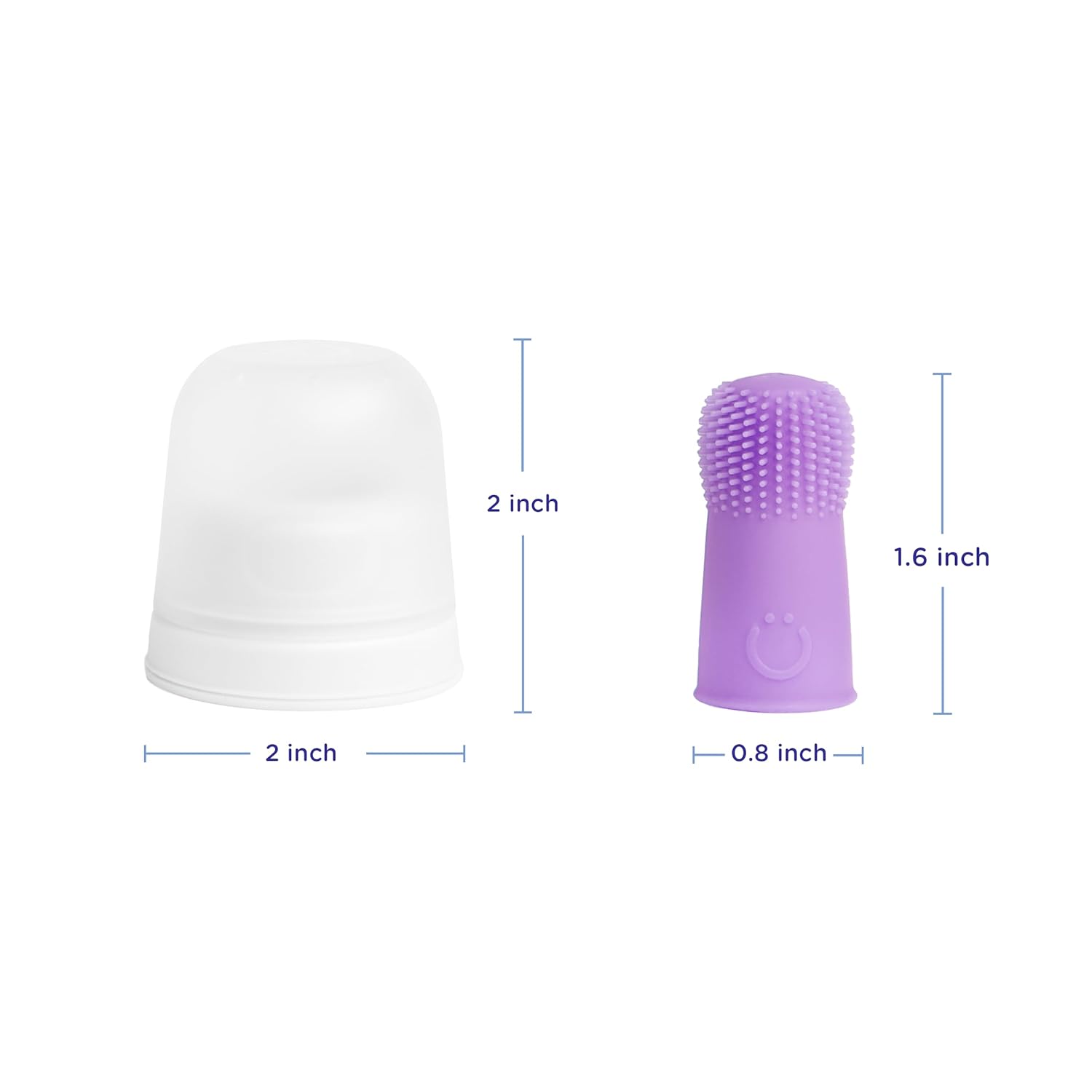 Ubbi Baby Silicone Finger Toothbrush with Storage Case, Food-Grade Platinum Silicone, Oral Care for Infants and Babies, 2 Pack, Smoothie Purple