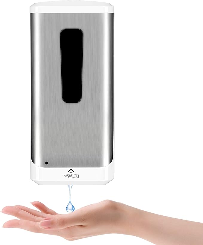 Automatic Hand Sanitizer Dispenser, Jewaytec 1000ML Wall Mounted Stainless Soap Dispenser Touchless Auto Liquid Dispenser for Office, Home, Restaurant