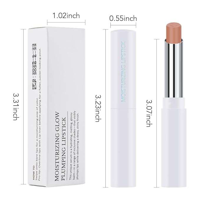 Tinted Lip Balm Moisturizing Lipstick, Nude Pink Hydrating Lipstick for Women, 24 Hour Long Lasting Moisturization Lip Gloss Stain Makeup, Lightweight Non Greasy Moisturizer Lips, 07