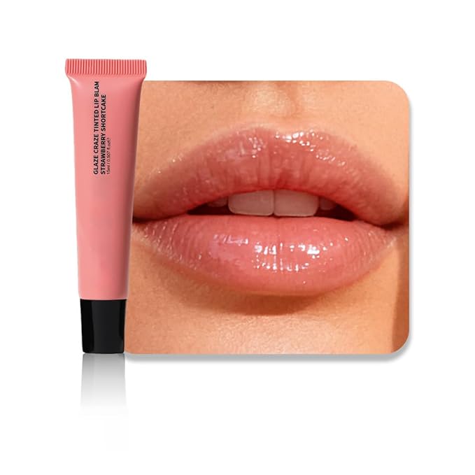 Light Gloss Tinted Buttery Lip Balm – Hydrating Lip Care with Nourishing Oils for Women’s Dry Lips, Natural Tint & Soft Gloss, Lip Plumper Moisture & Light Lip Stain Finish, Vegan #03 Strawberry Cake