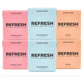 Refresh Gum, Xylitol, Sugar Free, Natural, Chewing Gum, Natural Flavors & Organic Ingredients, Plant-Based, Non GMO, Gluten Free, Vegan, Peppermint, Bubble Gum & Peach, 12 Pcs, 6 Pack