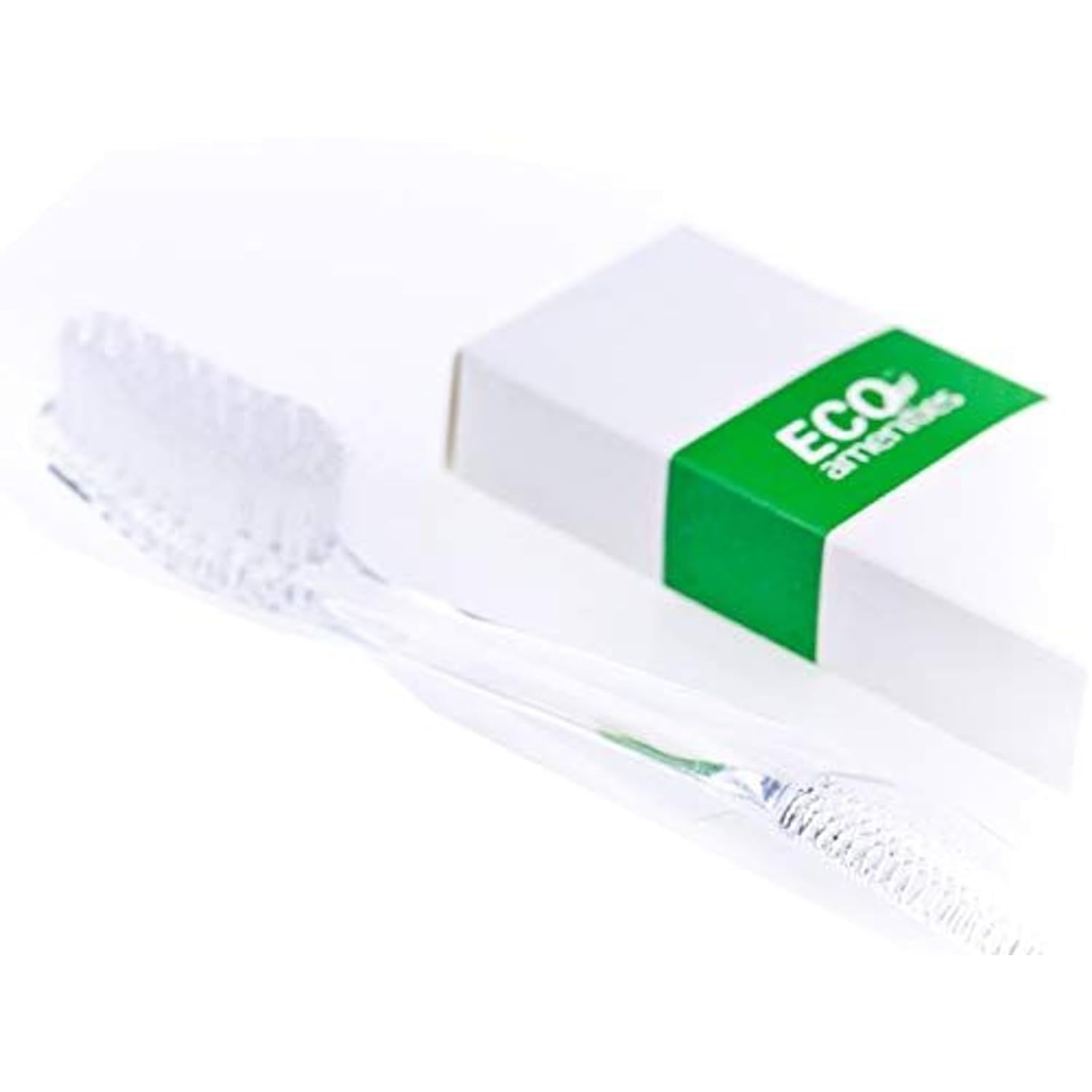 ECO amenities Bulk Travel Toothbrush & Toothpaste Kit - 100 Count, Transparent, Peppermint - Disposable Hotel Dental Kit