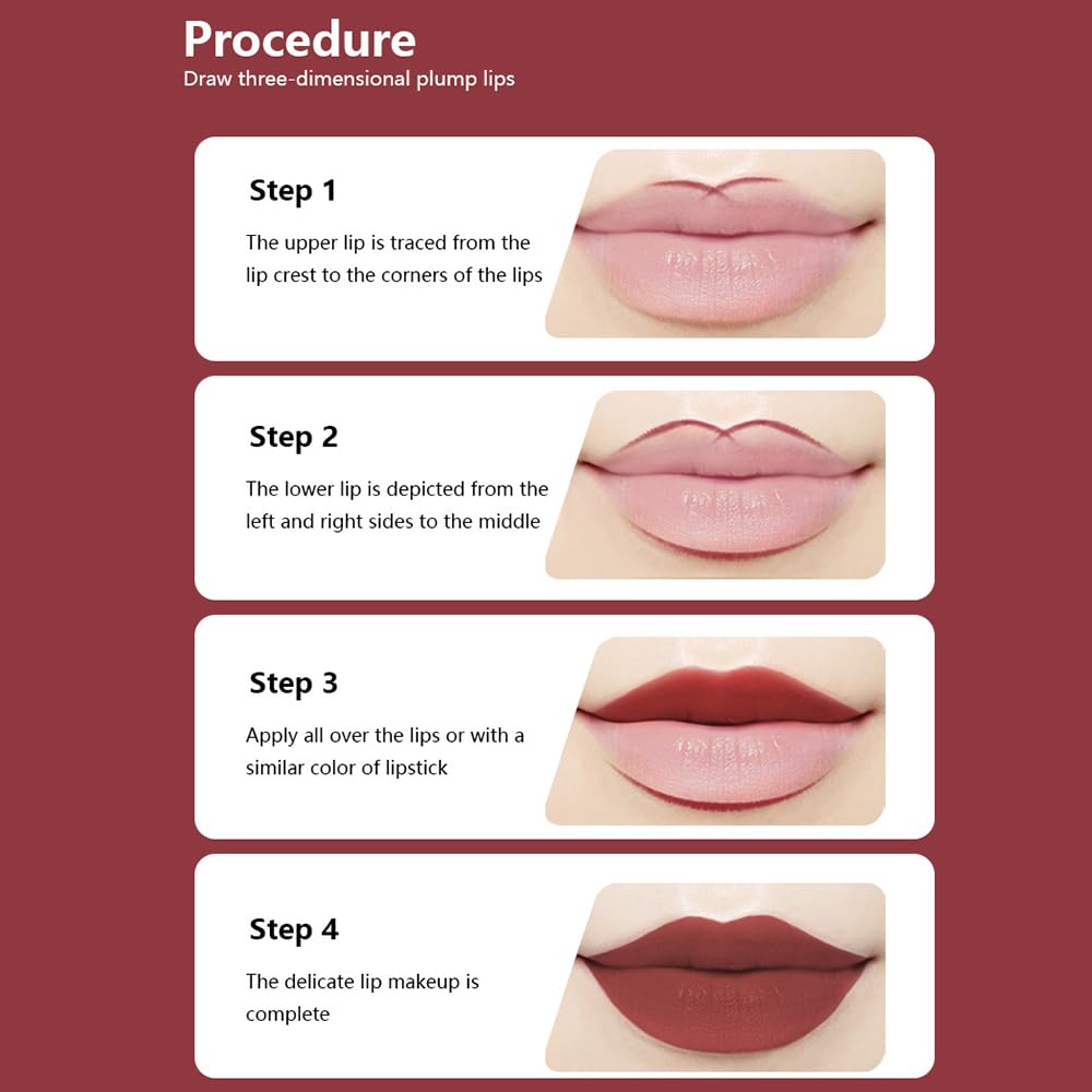 Matte Calligraphy Liquid Lip Liner Lipstick Pencil, Purple Long-Lasting Transfer-Proof Lip Stain, Lightweight Lipstick, Sheer Buildable Color, Fades to a Natural Wash of Colors