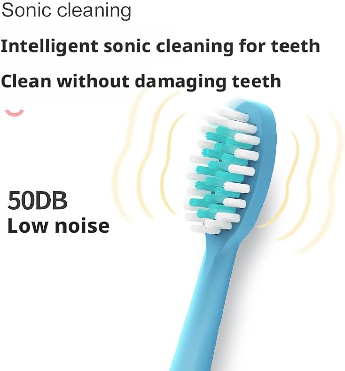 3PCS Rechargeable Children's Electric Toothbrush Ip7 Waterproof, Ultrasonic Vibration, Cute Cartoon Soft Fur Design, 5 Brush Heads