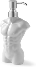 Ceramic Soap Dispenser with 304 Stainless Steel Pump Hand Lotion Liquid Dispenser Refillable for Kitchen and Bathroom Decorative (Matt White Figure)