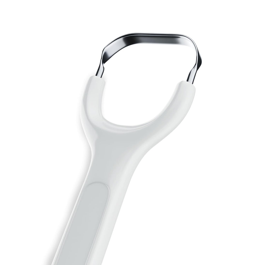 Venneir® Tongue Scraper with Travel Case, Oral Glide Pro–Bad Breath Treatment, Medical-Grade Stainless Steel– for Adults & Kids. 100% Rustproof, Sleek & Effective Design (Slate White)