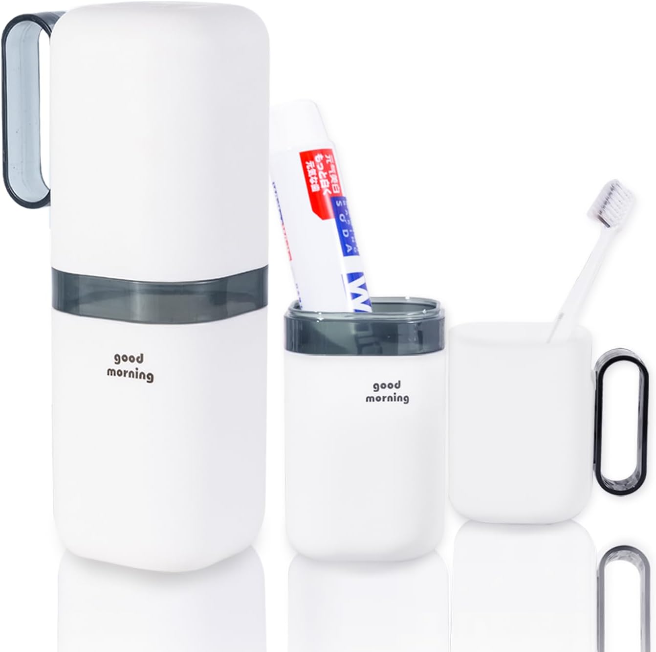 Toothbrush Travel Case,Toothbrush Holder and Rinse Cup with Handle Travel Toothbrush Cup,Multifunctional Toothbrush Covers,Large Capacit Travel Toothbrush Holder with Mouthwash Cup (Blue)