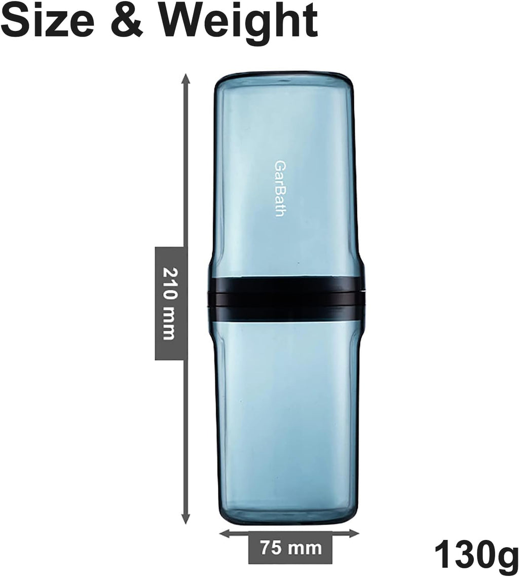 Travel Toileting Cup, Transparent Mouthwash Cup, Portable Toothbrush Case with Cover, Bathroom Toiletries Toothpaste Toothbrush Storage Box for Travel Camping Home School Business Trip