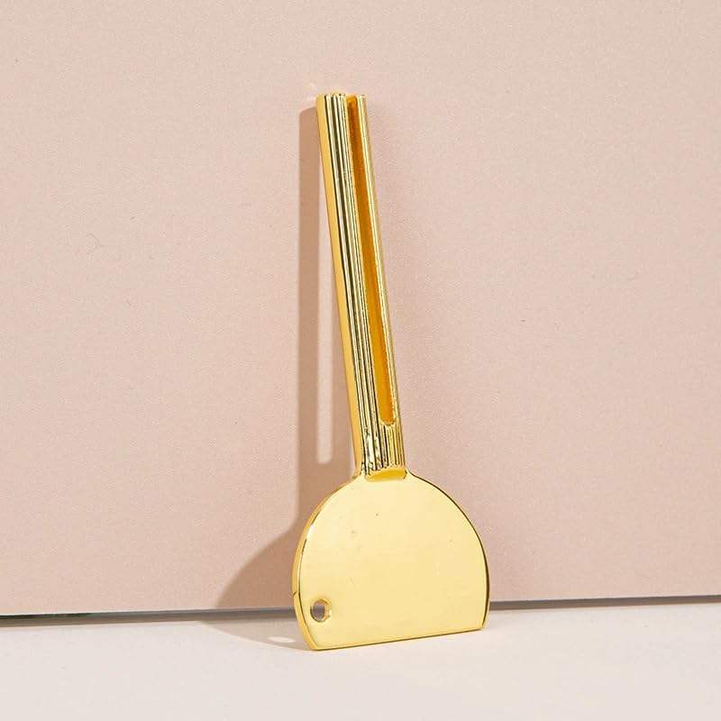 2Pcs Toothpaste Squeezer,Metal Tube Squeezer Key Stainless Steel Dispenser Roller Tube Presser Roller Tube Wringer Key Bathroom and Kitchen Gadgets for Various Tube Ointment Product (Silver and Gold)