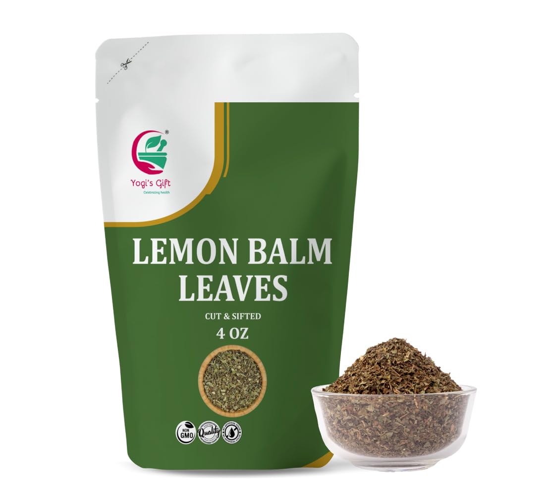 Lemon Balm Leaves 4 oz – Dried lemon balm leaves for Tea, Herbal Infusions & Wellness – Refreshing, Mild Mint Flavor – 100% Natural & Pure – By Yogi’s Gift®