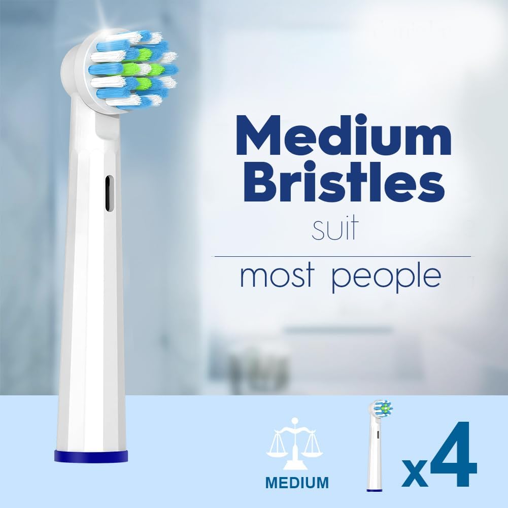 Replacement Toothbrush Heads Compatible with Braun Oral B Pro 1000/7000/9600/5000/3000, Brush Heads Refills for Genius X and Smart 1500 Electric Toothbrush (White)