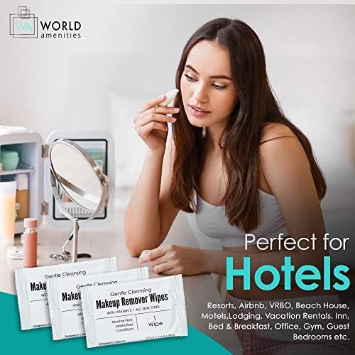 World Amenities - Bulk Makeup Remover Wipes - 25 Wipes per Bulk Pack - Resealable Packaging for Convenience