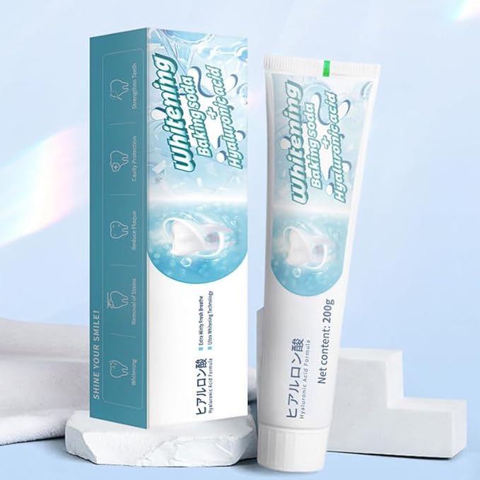 Baking Soda Whitening Toothpaste, Organic Baking Soda - Fresh Mint Flavor - Removes Yellowing & Stains, Freshens Breath, Promote Gum Health, Whitening Toothpaste for Adults