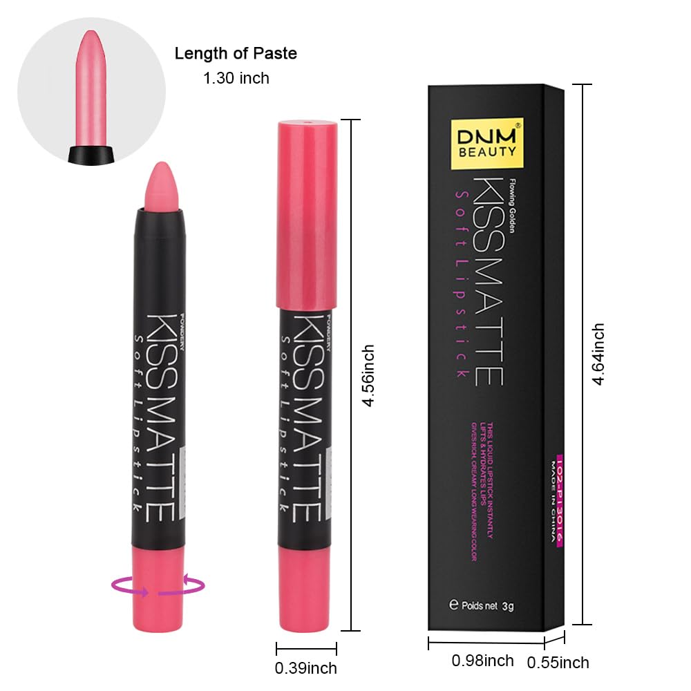 evpct 1Pcs Pink Matte Lipstick and Lip Crayon Liner Pencil Pen Set for Women Lip Stain Long Lasting Waterproof labiales mate magicos 24 horas originales pintalabios permanente 24 horas 04