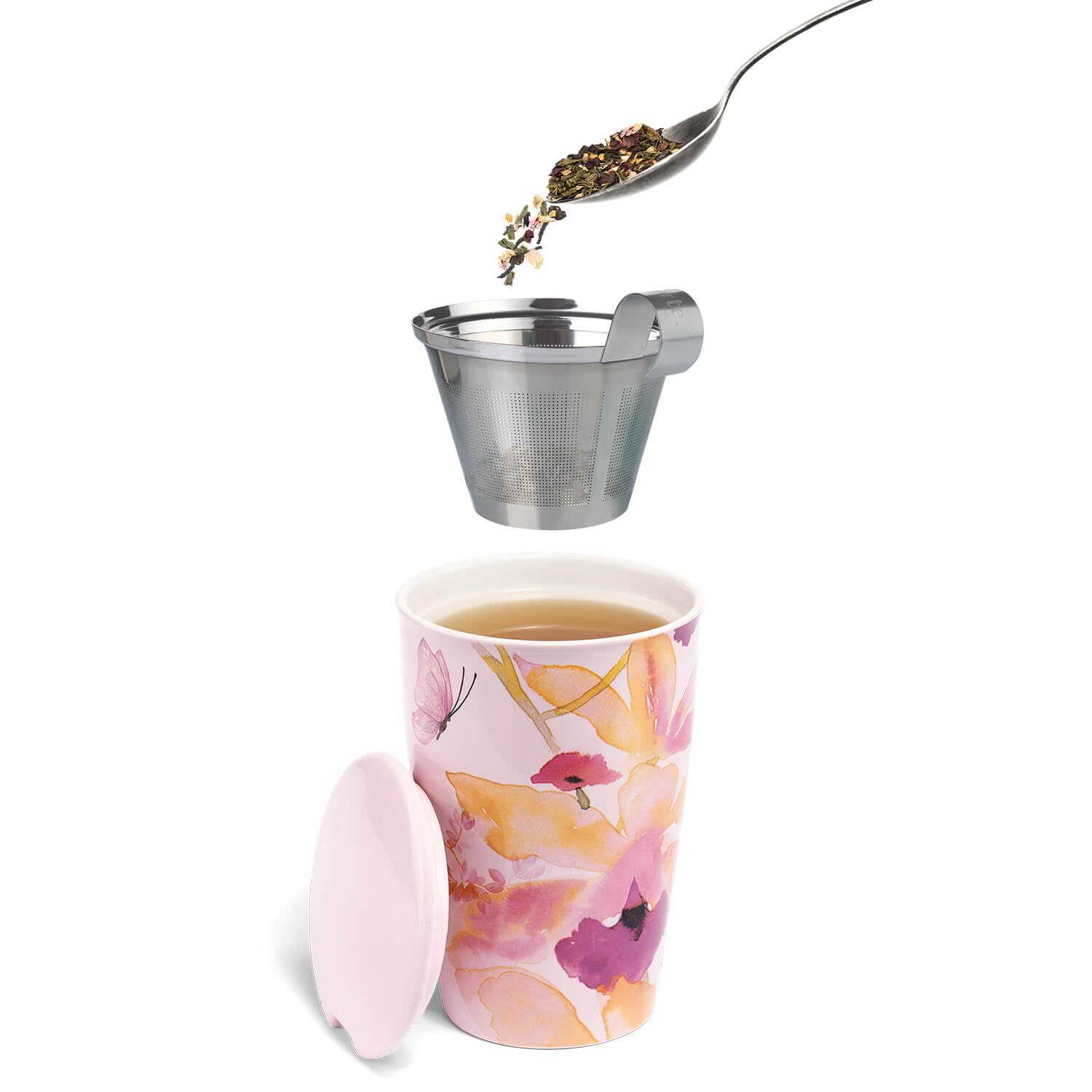 Tea Forte Citrus Mint Premium Loose Leaf Caffeine-Free Herbal Tea Blend Canister, Makes 35-50 Cups