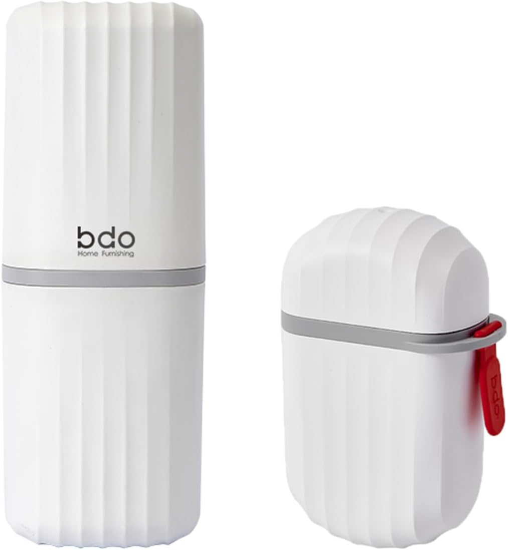 2Pcs Toothbrush Travel Case & Travel Soap Holder Dish Tray, Portable White Toothbrush Holders with Cover Leakproof Bar Soap Holder for Traveling School Camping Business Trip Bathroom