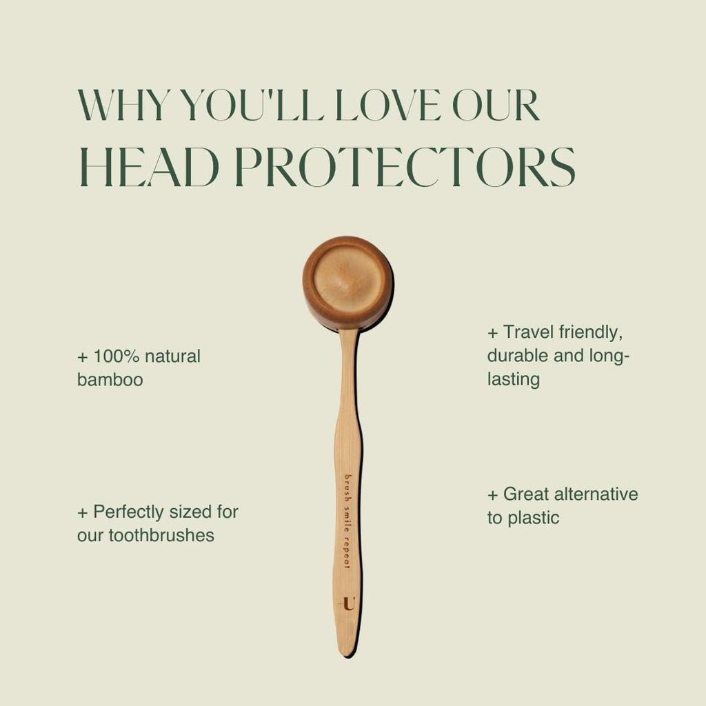 Plus Ultra Bamboo Toothbrush Cover | Made from 100% Bamboo | Biodegradable, Eco-Friendly Travel Protective Head for Fresh & Clean Storage | Fits Most Manual Toothbrushes