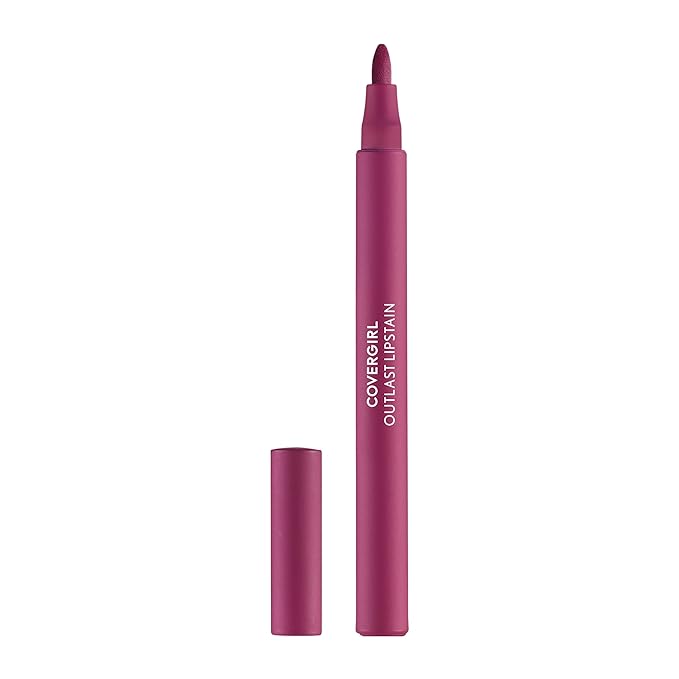 Covergirl Outlast, 40 Jazzberry, Lipstain, Smooth Application, Precise Pen-Like Tip, Transfer-Proof, Satin Stained Finish, Vegan Formula, 0.06oz