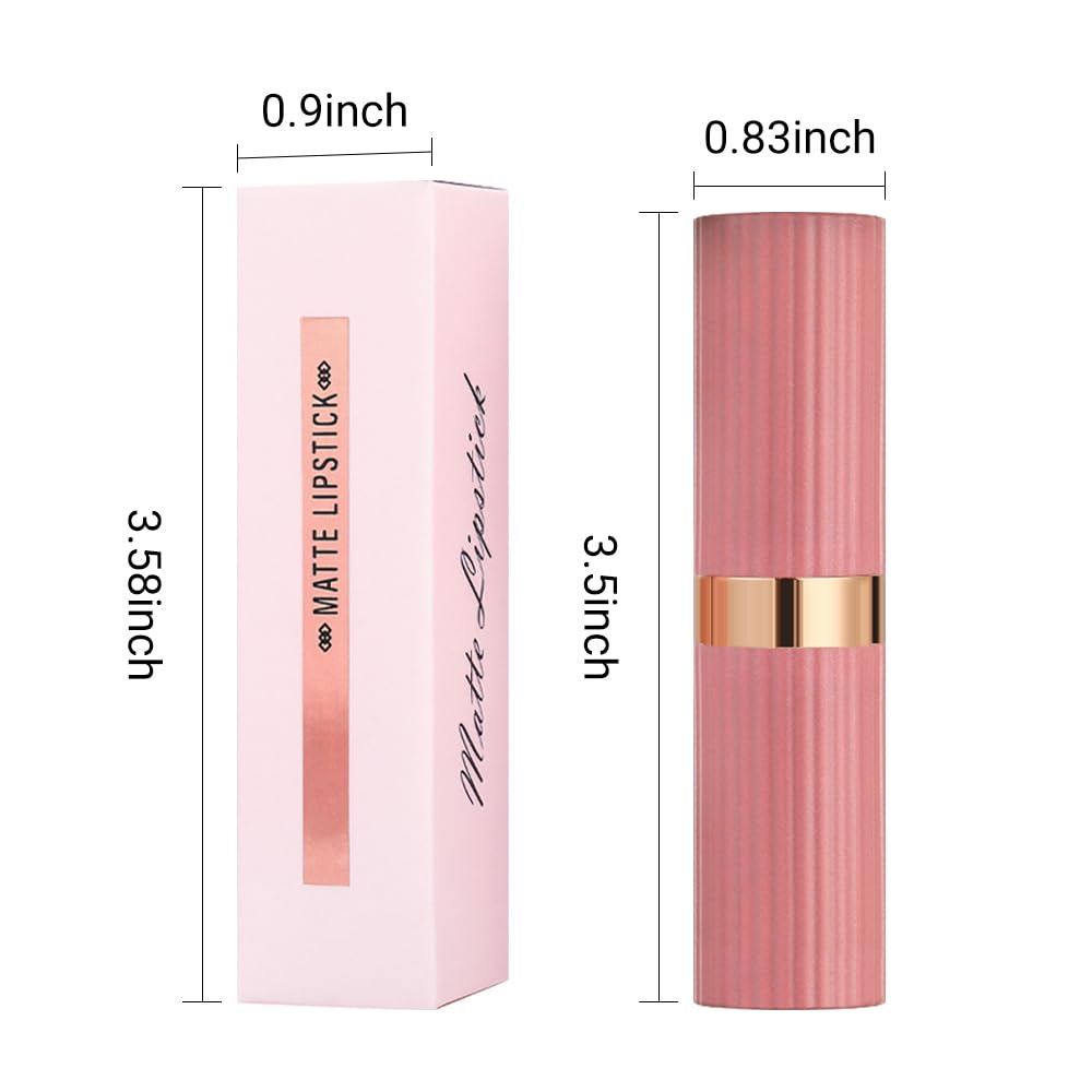 Nude Lip Stick,Matte Cream Lipstick Set for Women,Long Lasting Waterproof Smudge Proof Velvet lipsticks Crayon,Lip Makeup Kit Travel Size,Vegan & Cruelty-free (Pack of 1)