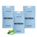 Refresh Gum Peppermint – Xylitol, Sugar Free Chewing Gum Pouches, Natural Flavor & Organic Ingredients – Aspartame Free, Plant-Based, Non-GMO – 45 Pieces Each, 3 Pack