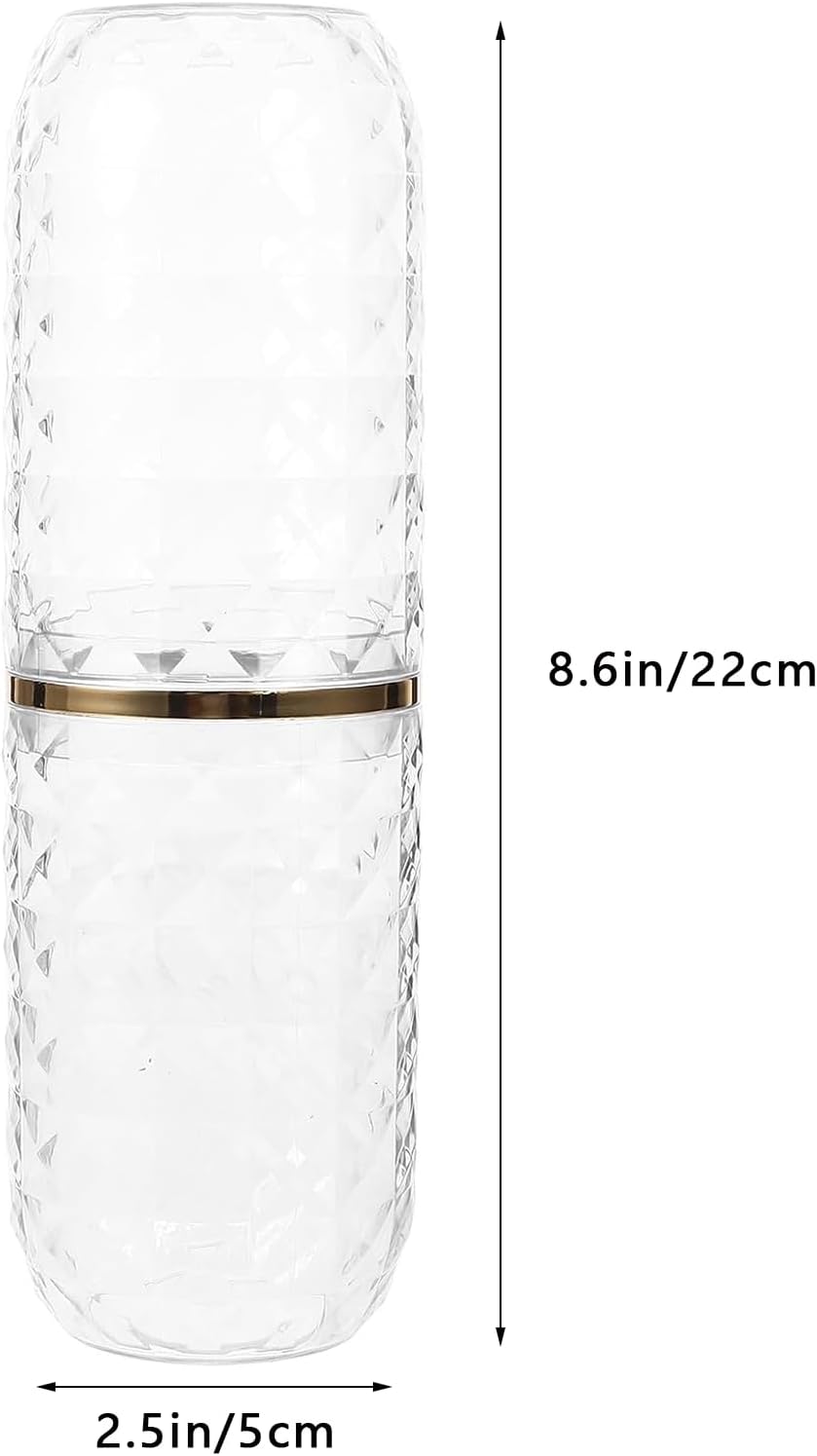 Toothbrush Holders with Cover, Portable Travel Toothbrush Case with lid, Toothbrush Container for Bathroom Countertop Organizer (Transparent)