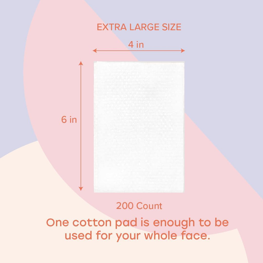 White Rabbit – Naked Cotton Classic – Premium 100% Cotton Pads for Toner Use, Makeup Remover, and Masks | Unbleached, Lint-Free, Extra Soft | Korean Skin Care Product (200 Count)