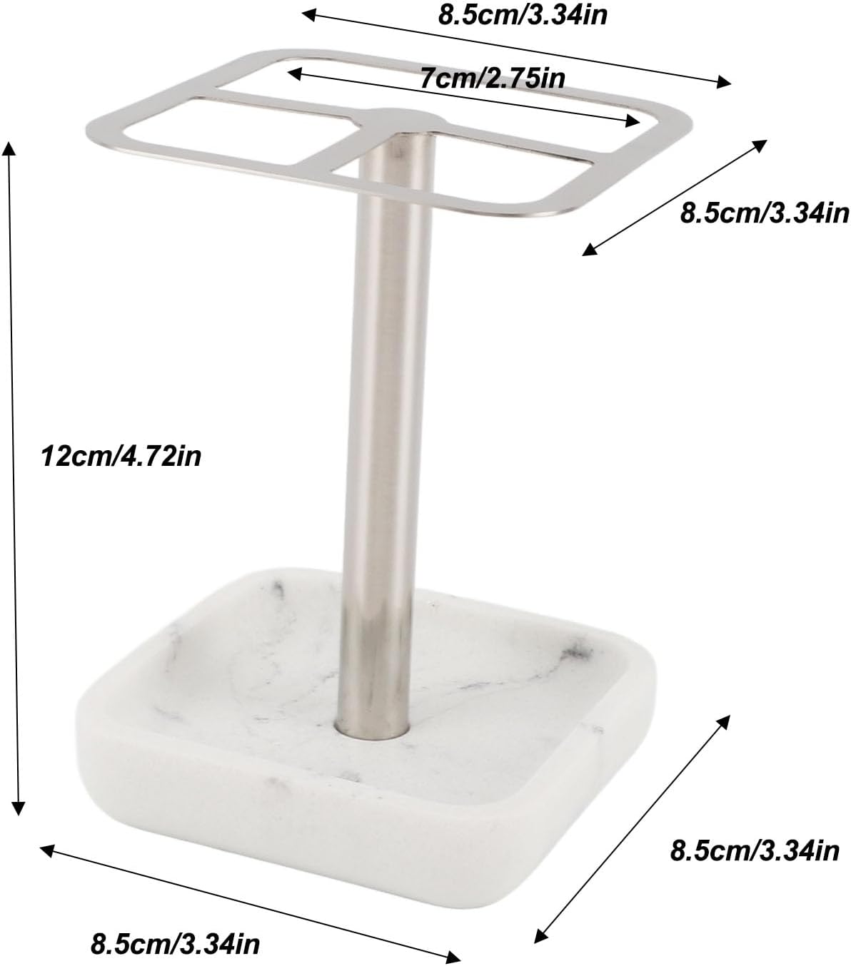 Mumusuki Stainless Steel Toothbrush Holder, Space Saving Toothpaste Organizer with Multifunctional Storage for Bathroom (Silver)