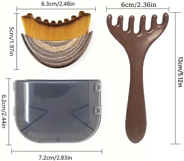 Lymphatic Contour Face Brush - Gentle Lymphatic Massage for Sculpted Jawline & Reduced Puffiness | Soft Bristles, Portable, Travel-Friendly (Set)