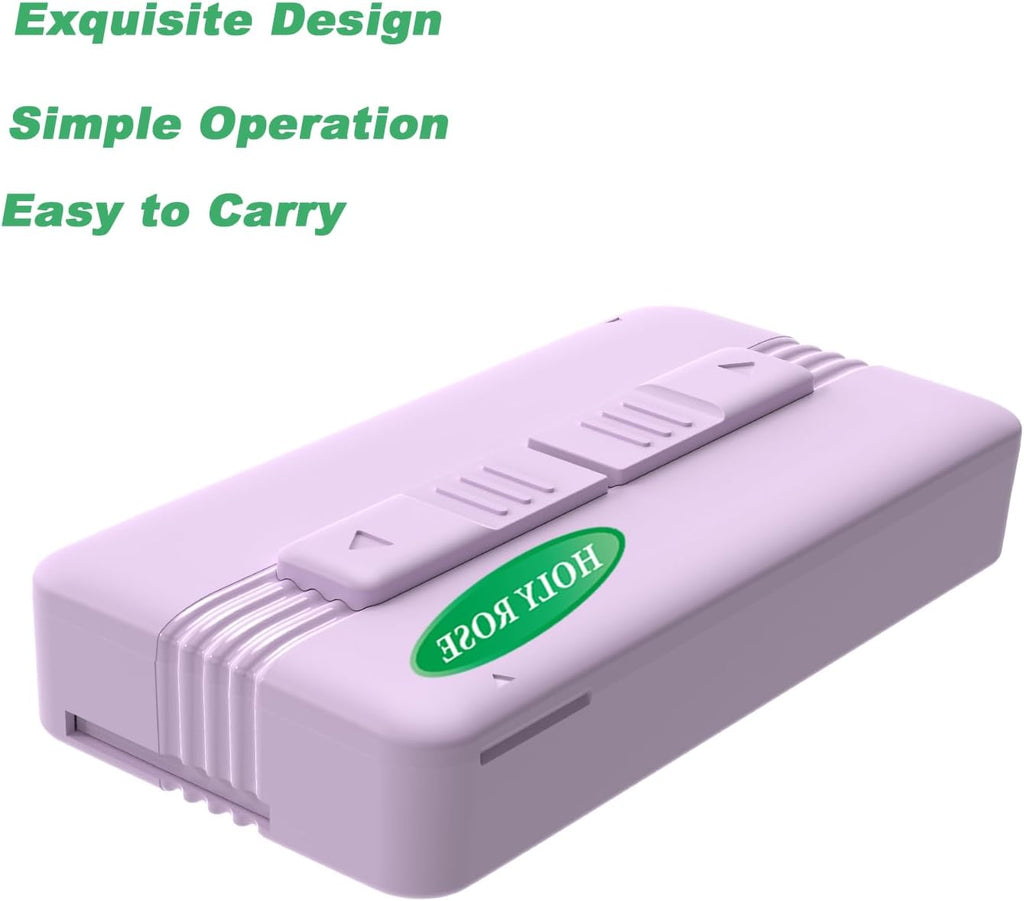 Holy rose Portable Flosser Dispenser with Twin-Line Dental Floss Picks Floss 10 Count,Two-Way Dispense Floss Stick Mint Flavor,Portable Case is Travel Most Effective Tool for Oral Care.