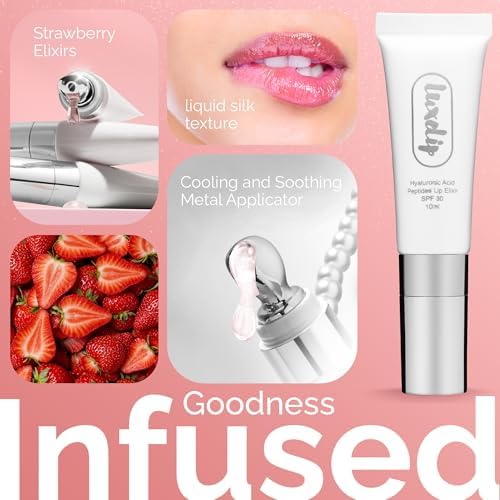 Tinted Lip Balm for Dry, Chapped Lips, Hydrating Vegan Lip Care with Sheer Color & Moisturizing Glow – Non-Sticky Nourishing, Lip Plumping Treatment for Soft, Smooth Lips (Strawberry 10ml)