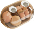 Wall-Mounted Makeup Sponge Holder Beauty Blender Holder Small Hair Accessories Organizer Drying Storage Box for Bathroom Countertop with Cute Big Eyes and Lid, 2 Compartments(1 PC,Brown)