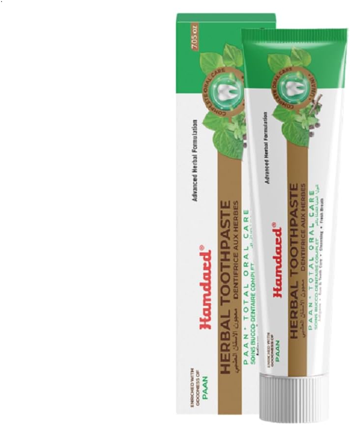 Hamdard Miswak Herbal & Paan Total Oral Care Toothpaste – 200g / 7.05Oz Each | Herbal Ayurvedic Toothpaste with Paan Flavor | Fluoride-Free | Gum Care, Fresh Breath & Natural Oral Hygiene
