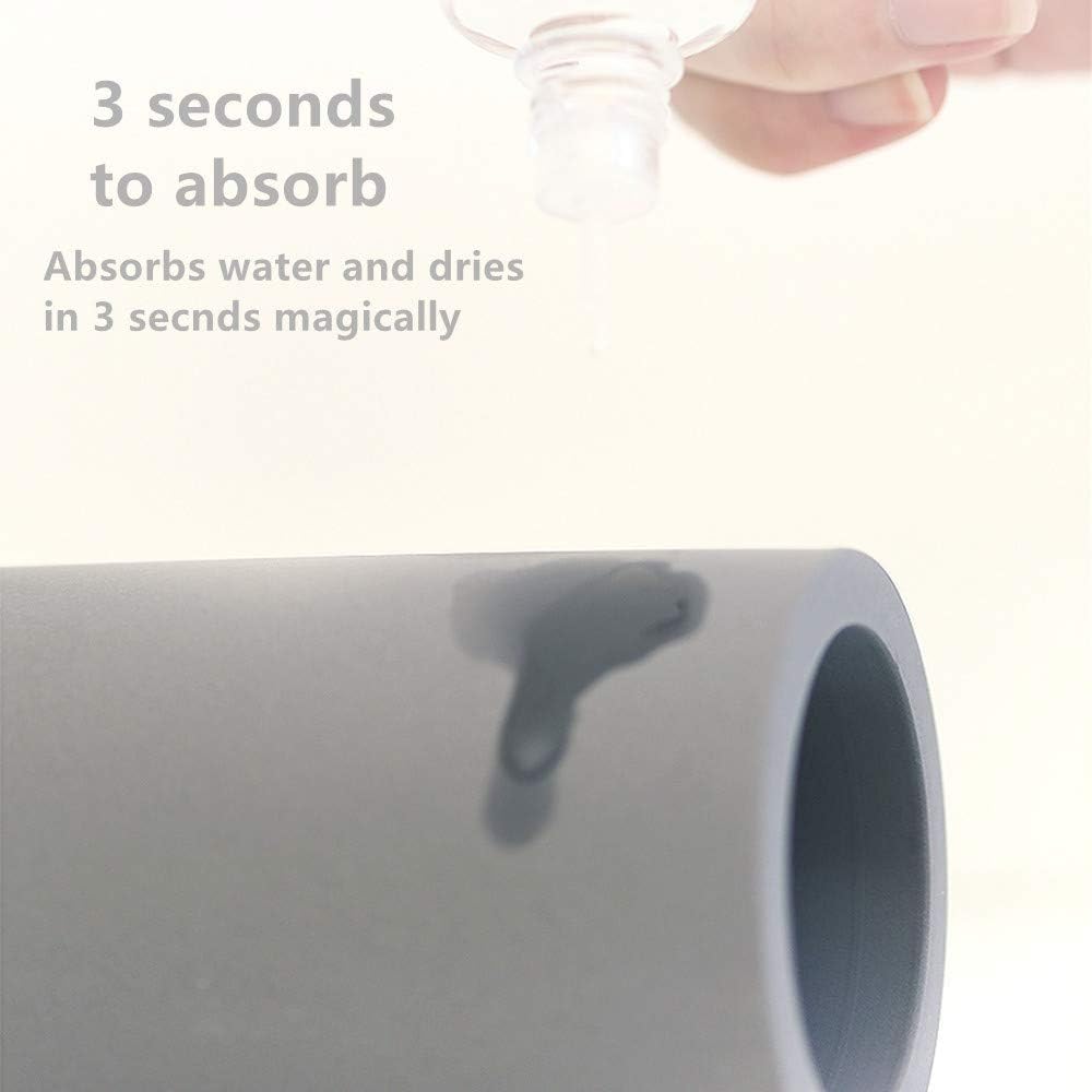 2 Pack Toothbrush Holder Bathroom Diatomite Toothbrush Organizer Stand, Water Absorption Fast Drying Toothbrush Cup Holder for Electric Toothbrush Toothpaste Razor Makeup Brush (Dark Grey+Light Grey)