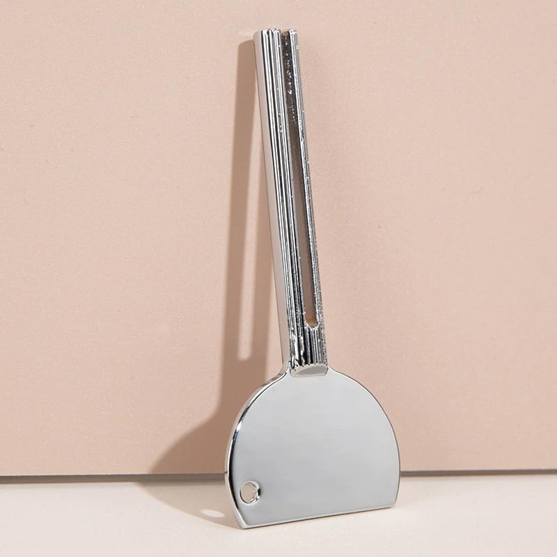 2Pcs Toothpaste Squeezer,Metal Tube Squeezer Key Stainless Steel Dispenser Roller Tube Presser Roller Tube Wringer Key Bathroom and Kitchen Gadgets for Various Tube Ointment Product (Silver and Gold)