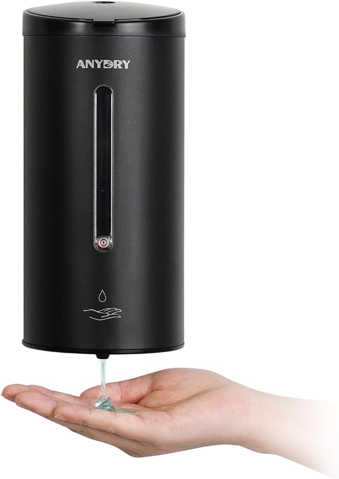 Professional 750ml Automatic Wall-Mounted Soap Dispenser with Anti-Corrosion Coating (Matte Black Stainless Steel)