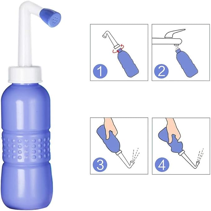 Portable Bidet Bottle for Travel Personal Hygiene Care Manual Bidet (11in)