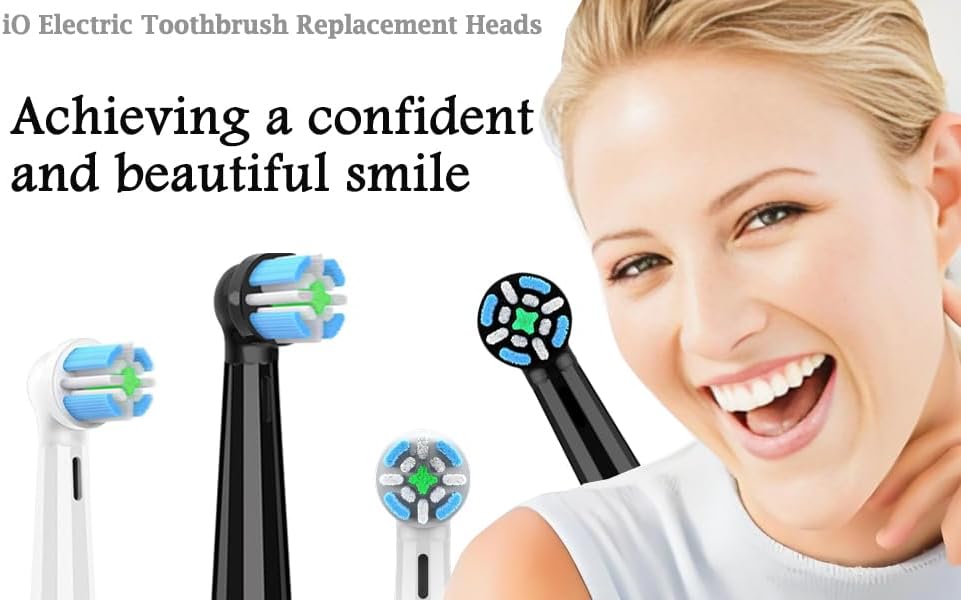 IO Replacement Brush Heads Compatible with Oral B iO Series 2-10 Electric Toothbrushes (White, 6 PCS)