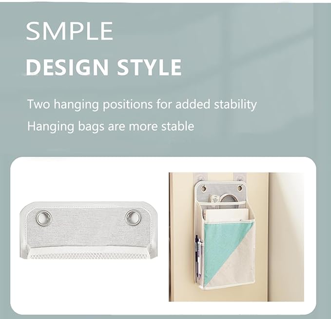 2pcs Wall Hanging Storage Organizer Bag, Hanging Baskets with Pockets for Wall organizing, Storage Hanging Bag for Bedroom, Dormitory, Study Room, Bathroom(Green/White)