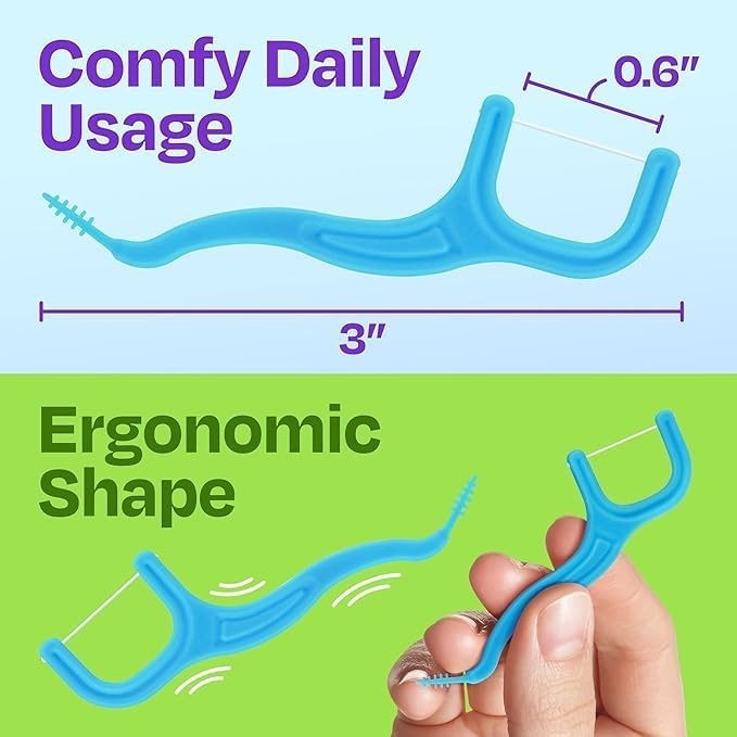 Trueocity Dental Flossers Brush Picks 2 Pack w/Travel Case (100 Total Count), Dental Floss Glides Easy, Flosser Helps Prevent Tooth Decay & Gum Disease, Easy Grip, Flossers for Adults, Mint Flavored