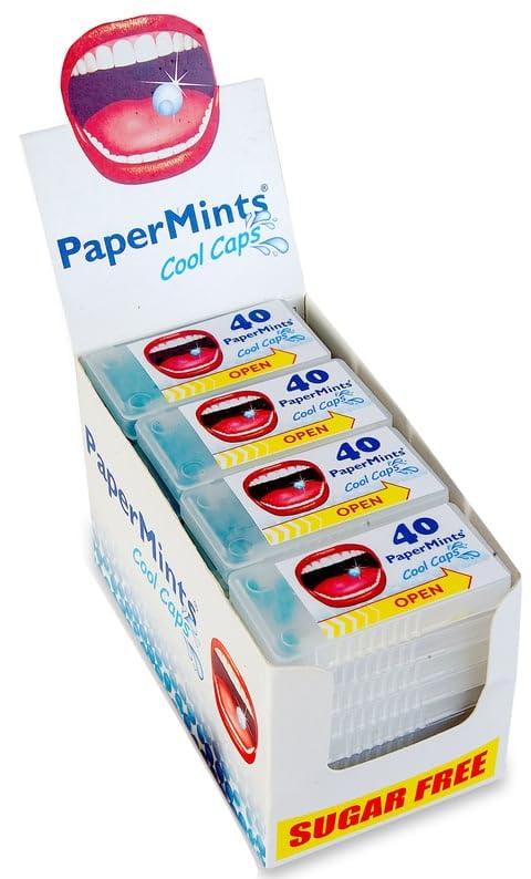 Papermints Coolcaps Sugar-Free Breath Mints 24 x 40-pack. Keto-Friendly Gut Cleanse Breath Freshener Bad Breath Treatment for Dry Mouth & Halitosis. Mouthwash Travel size.