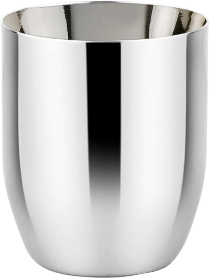 Ahimsa Stainless Steel Kids Cup, Pediatrician Designed, Premium Polished Toddler Cups for Open Cup Training, 8oz, 100% BPA Free & Dishwasher Safe, Single Classic Silver