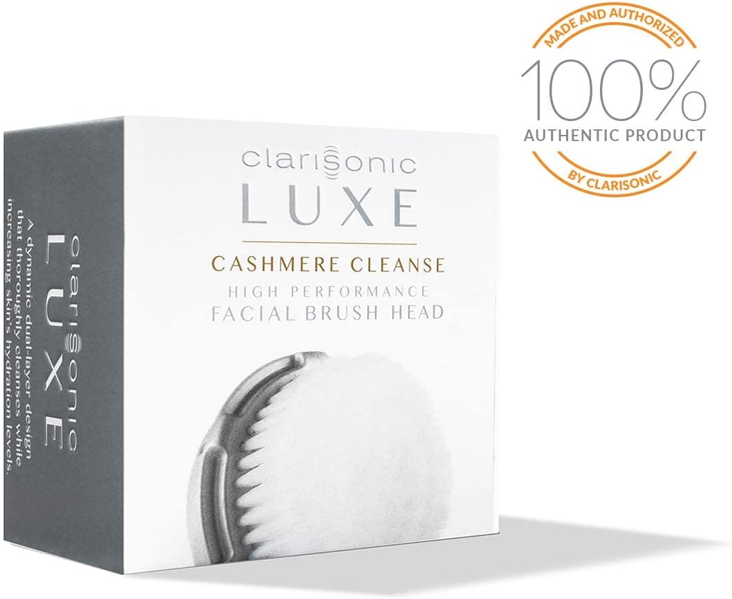 Clarisonic Luxe Cashmere Facial Cleansing Brush Head Replacement | Compatible with Mia 1, Mia 2, Mia Fit, Alpha Fit, Smart Profile Uplift and Alpha Fit X | 2 Pack