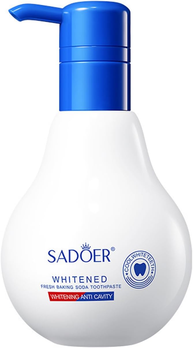 Press Toothpaste,Baking Soda Whitening Toothpaste,Stain Removal Whitening Strong Cleaning Power Natural Stain Remover Fluoride-Free (310 g)