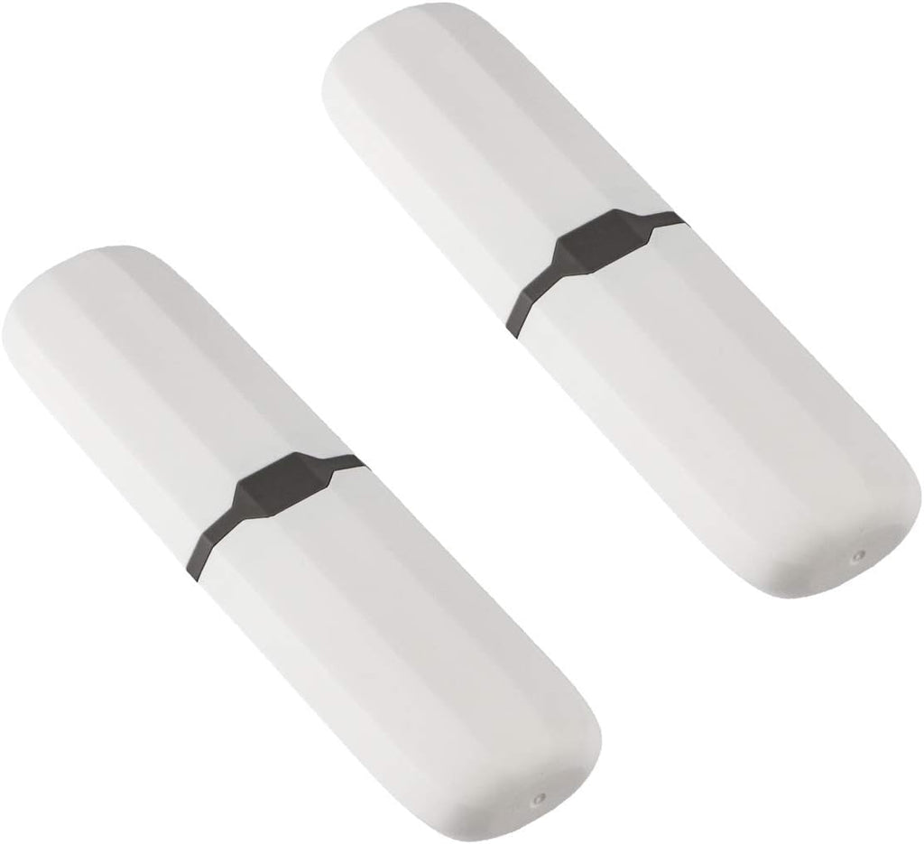 Yeeco Toothbrush Case 2 Pack, Plastic Travel Toothbrush Holder, White, 7.9'2.1'1.2' Portable