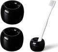 AirMoon Mini Ceramic Toothbrush Holder for Bathroom - Black Small Countertop Organizer, Easy Clean Toothbrush Stand, Suit for Electric Toothbrush Head, Pens & Coffee Spoon, Pack of 2