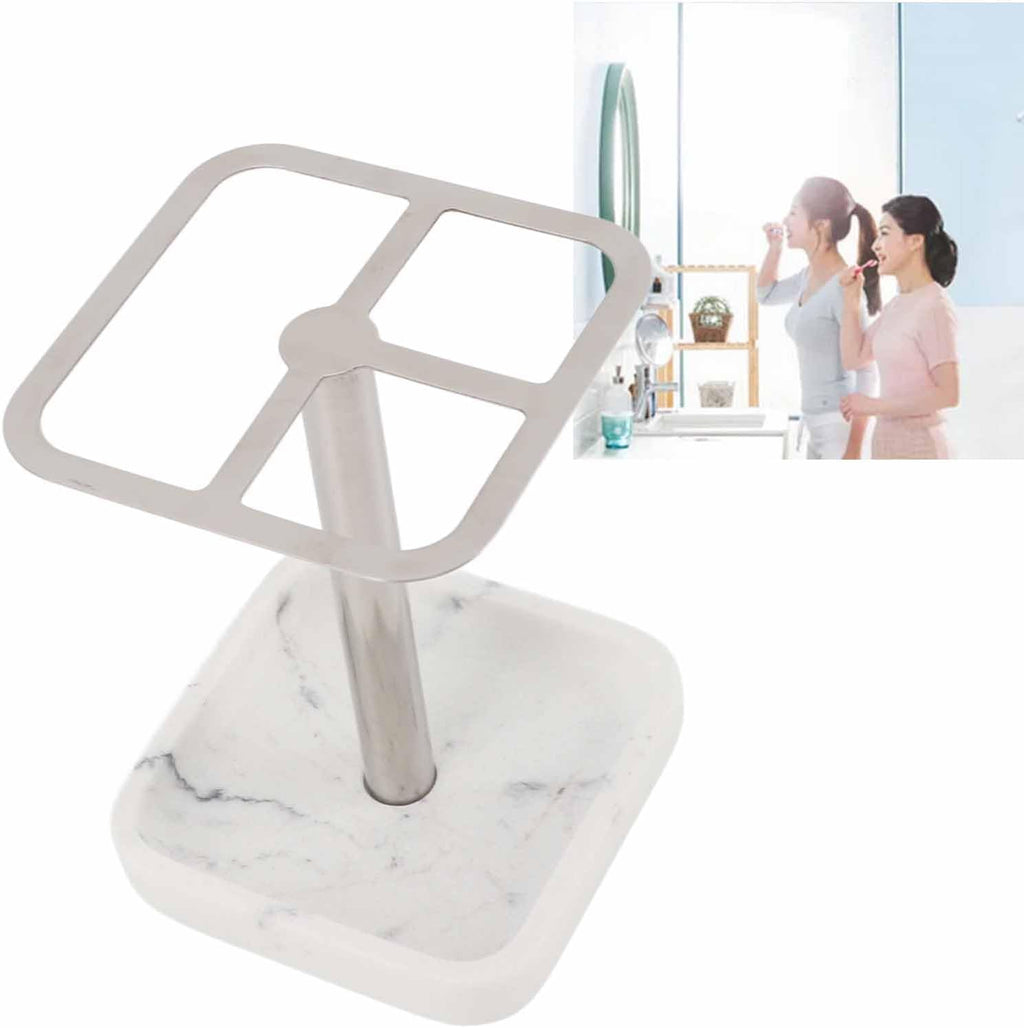 Mumusuki Stainless Steel Toothbrush Holder, Space Saving Toothpaste Organizer with Multifunctional Storage for Bathroom (Silver)