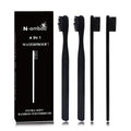 Bamboo Toothbrush Soft Bristles Manual Toothbrush Adult Toothbrush Pack of 4 Painted Black