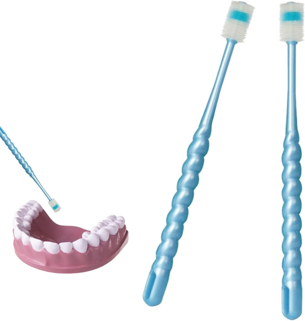 2 PCS Chemotherapy Must Haves for Men Chemotherapy Must Have Toothbrush for Sensitive Mouths Comfort Items Chemo Patients Spinning Toothbrush Oral Support Care Package (Blue)