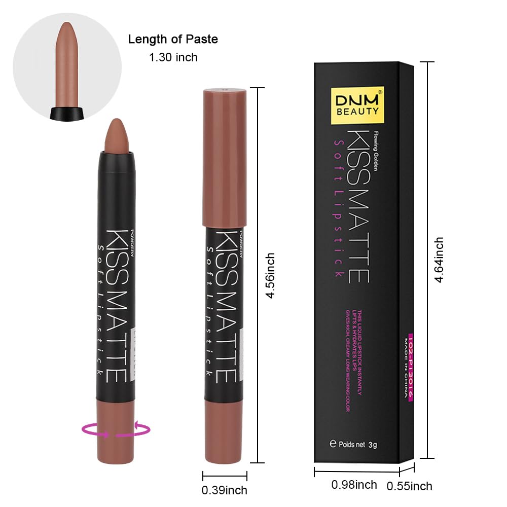 evpct 1Pcs Light Nude Brown Matte Lipstick and Lip Crayon Liner Pencil Set for Women Lip Stain Long Lasting Waterproof labiales mate magicos 24 horas originales pintalabios permanente 24 horas 17
