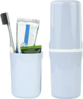 Surblue Travel Toothbrush Case Detachable Toothbrush Holder with Cover Portable Toothbrush Container for Vacation Camping Dorm Bathroom,Blue